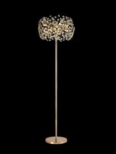 Fusion Floor Lamp 8 Light in a French Gold Finish and Clear Crystal