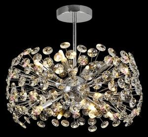 Fusion 8 Light Crystal Semi Flush Light in Polished Chrome Finish