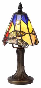 Bokmaal Small 1 Light Tiffany Table Lamp with Dragonfly Motif 