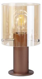 Nordic 1 Light Table Lamp in Mocha Finish With Amber Glass