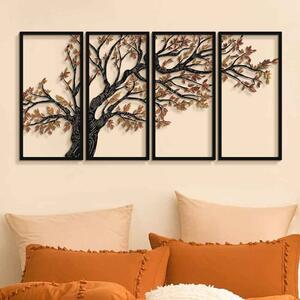 Nature Metal 48x98cm Tree Metal Wall Art Frame Set of 4 in Black