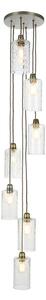 David Hunt Lighting Acton 7 Light Cluster Pendant In Antique Brass with Dimpled Glass