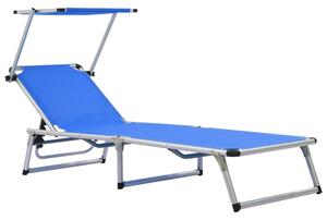 Alfresco Outdoor Aluminium Folding Sun Lounger in Blue