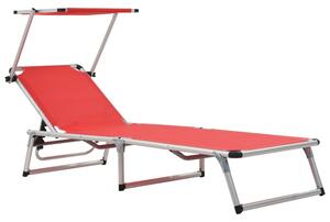 Alfresco Outdoor Aluminium Folding Sun Lounger in Red
