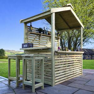 Eloro Garden Wooden Apex Bar Station in Natural