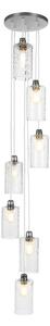 David Hunt Lighting Acton 7 Light Cluster Pendant In Satin Chrome with Dimpled Glass