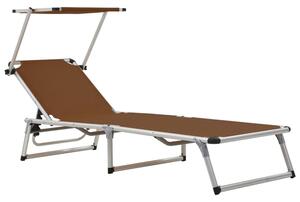 Alfresco Outdoor Aluminium Folding Sun Lounger in Brown