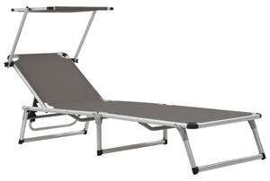 Alfresco Outdoor Aluminium Folding Sun Lounger in Grey
