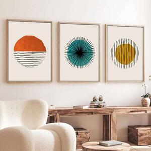 Oceanica Wooden 20x30cm Geometric Wall Art Frame Set of 3 in Multicolour