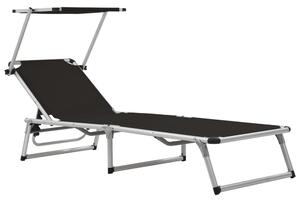 Alfresco Outdoor Aluminium Folding Sun Lounger in Black