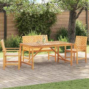 Alfresco Outdoor Acacia Wood 150cm Dining Table with 2 Chairs 1 Bench in Brown