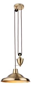 Firstlight 2928AB Suffolk 1 Light Rise And Fall Ceiling Pendant Light In Antique Brass Finish