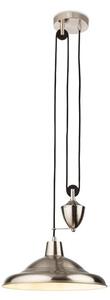 Firstlight 2928BS Suffolk 1 Light Rise And Fall Ceiling Pendant Light In Brushed Steel Finish