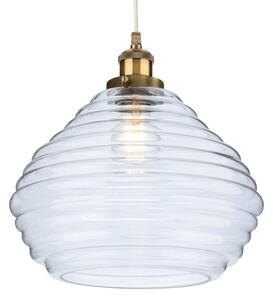 Firstlight 2931AB Orla 1 Light Ceiling Pendant Light In Antique Brass With Clear Glass