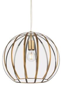 Firstlight 2915AB Lincoln 1 Light Round Ceiling Pendant In Antique Brass With Clear Glass Panels