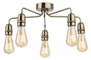 Firstlight 2884AB Leon 5 Light Flush Ceiling Light In Antique Brass Finish