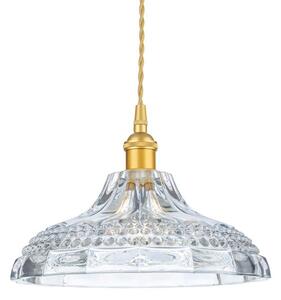 Firstlight 2905GO Wilshire 1 Light Large Ceiling Pendant Light In Satin Gold With Clear Decorative Glass