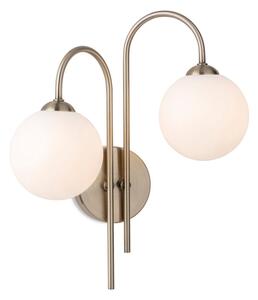 Firstlight 2885AB Lyndon 2 Light Wall Light In Antique Brass With Opal Glass