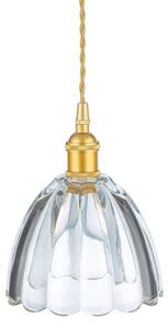 Firstlight 2906GO Wilshire 1 Light Small Ceiling Pendant Light In Satin Gold With Clear Decorative Glass