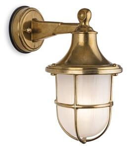 Firstlight 2838BR Nautic Outdoor Solid Brass Wall Light In Brass Finish With Frosted Glass IP64