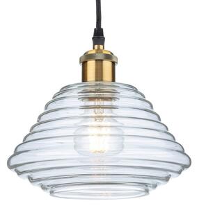 Firstlight 2857AB Logan 1 Light Small Ceiling Pendant Light In Antique Brass With Clear Glass