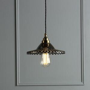 Laura Ashley Pippa Ceiling Pendant Light In Aged Brass With Smoked Glass Shade