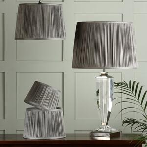 Laura Ashley Hemsley Silk Shade In Grey Finish 40.5cm/16 inch