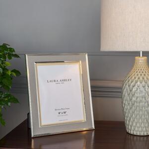 Laura Ashley Harrison Photo Frame In Polished Silver Finish With Grey Linen Detail 8x10 inch