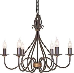 Elstead WM6 Rust/Gold Windemere wrought iron 6 light chandelier