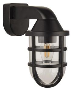 Black Downward Facing Outdoor Wall Light in Durable Weatherproof Resin with Clear Lens - IP44