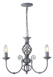 Barley 3 Light Classic Knot Twist Ceiling Light in Matt Grey
