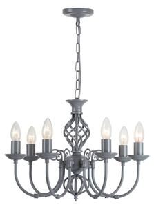 Barley 7 Light Classic Knot Twist Ceiling Light in Matt Grey