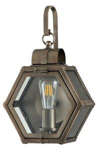 Quintiesse QN-HEATH-S-MB Heath Small Wall Lantern In Mottled Finish With Seeded Glass IP44