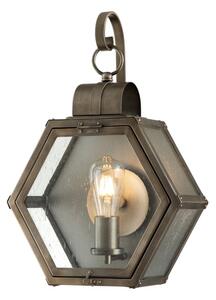 Quintiesse QN-HEATH-M-BU Heath Medium Wall Lantern In Painted Burnished Bronze Finish With Seeded Glass IP44