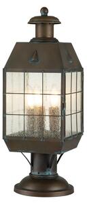 Quintiesse QN-NANTUCKET3-L-AS Nantucket Large Pedestal Lantern In Aged Brass Finish IP44