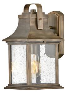 Quintiesse QN-GRANT-S-BU Grant Small Wall Lantern In Painted Burnished Bronze Finish With Seeded Glass IP44