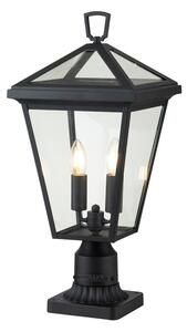 Quintiesse QN-ALFORD-PLACE3-M-MB Alford Place Pedestal Lantern In Museum Black Finish IP44