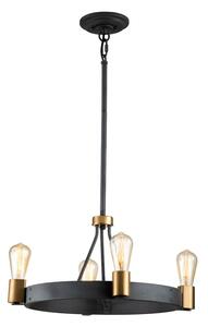 Quintiesse QN-SILAS-4P-DZ Silas 4 Light Ceiling Light In Aged Zinc And Heritage Brass Finish