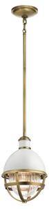 Quintiesse QN-TOLLIS-MP-NBR Tolis Mini Ceiling Pendant Light In Natural Brass And White Finish