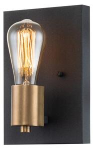 Quintiesse QN-SILAS1-DZ Silas Single Wall Light In Aged Zinc And Heritage Brass Finish