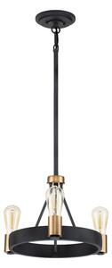 Quintiesse QN-SILAS-3P-DZ Silas 3 Light Ceiling Light In Aged Zinc And Heritage Brass Finish