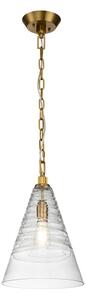 Quintiesse QN-ELMORE-P-BBS Elmore Single Ceiling Light In Burnished Brass Finish With Candy Glass