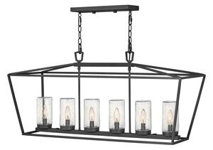 Quintiesse QN-ALFORD-PLACE-6P-MB Alford Place 6 Light Linear Ceiling Lantern In Museum Black Finish