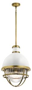 Quintiesse QN-TOLLIS-P-NBR Tolis Ceiling Pendant Light In Natural Brass And White Finish