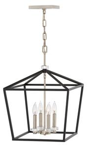 Quintiesse QN-STINSON-4P-L-BK Stinson Large Ceiling Light In Black And Polished Nickel Finish