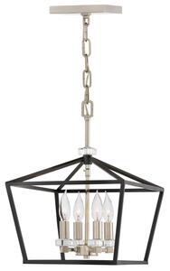 Quintiesse QN-STINSON-4P-M-BK Stinson Medium Ceiling Light In Black And Polished Nickel Finish