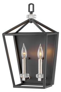 Quintiesse QN-STINSON2-BK Stinson Twin Wall Light In Black And Polished Nickel Finish