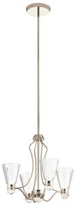 Quintiesse QN-KAYVA9-PN Kayva Integral LED 4 Arm Ceiling Chandelier In Polished Nickel Finish