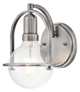 Quintiesse QN-SOMERSET1-C-BN Somerset Single Wall Light In Brushed Nickel With Clear Globe Lamp