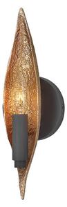 Quintiesse QN-WILLOW1-CBK Willow Single Wall Light In Carbon Black And Deluxe Gold Finish